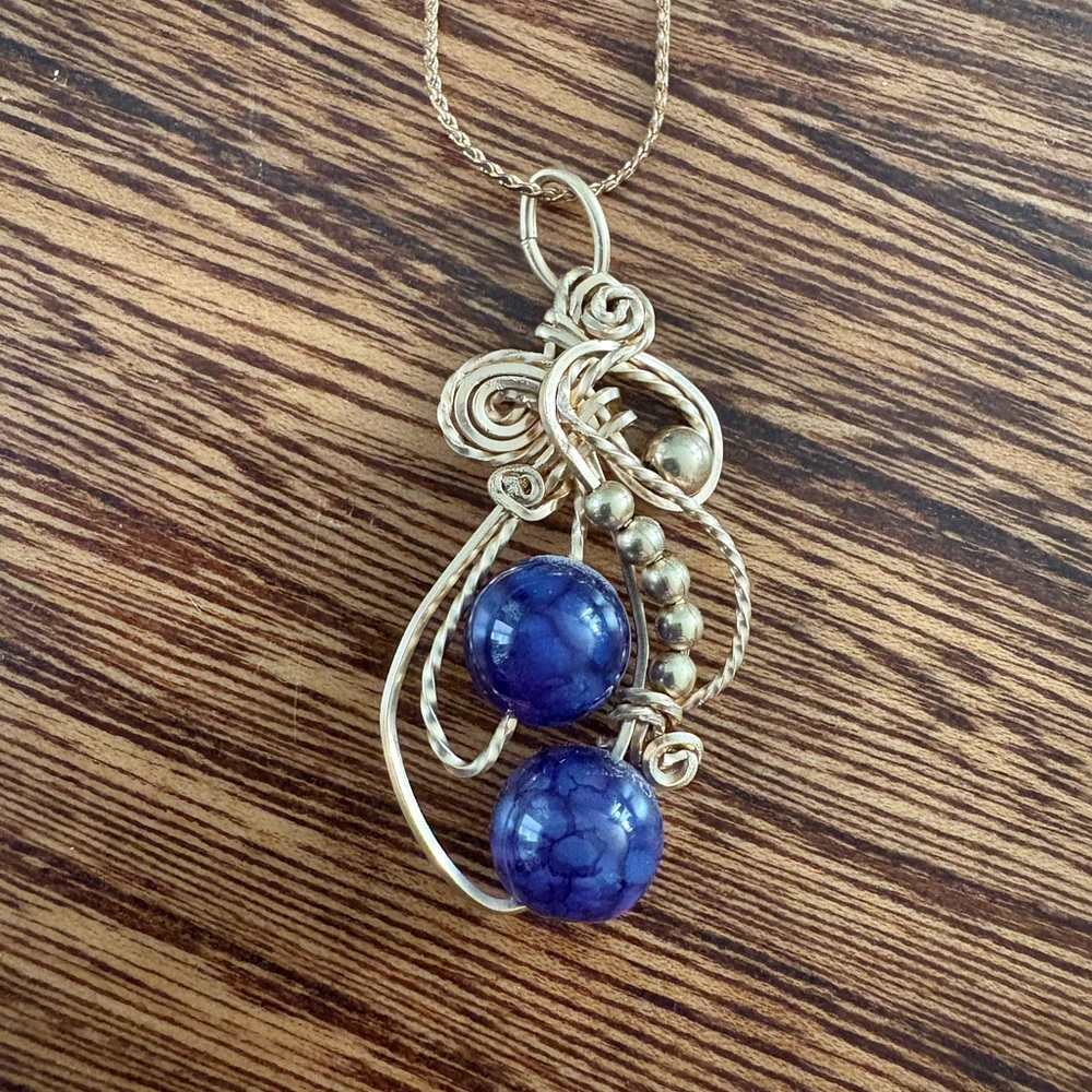 Amethyst and Gold Handmade Necklace